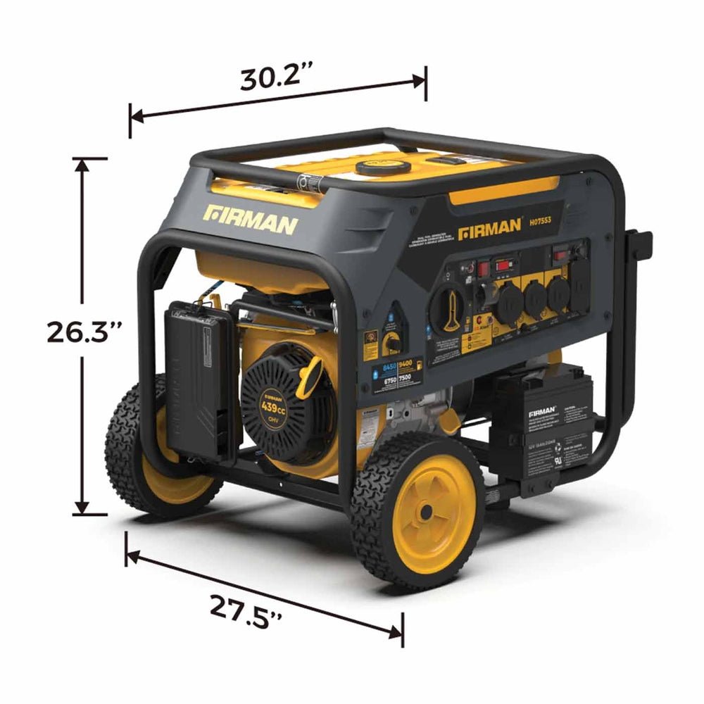 Firman H07553 7500W/9400W Dual Fuel Portable Generator