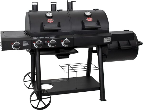 Char-Griller Texas Trio 3-Burner Dual Fuel Grill with Smoker