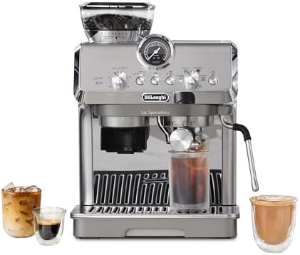 De’Longhi La Specialista Arte Evo Espresso Machine – Compact Cold Brew Coffee Maker with Grinder, Milk Steam Wand/Frother & Tamping Tools – Home Barista Kit for Lattes, Cappuccinos, Iced Coffee