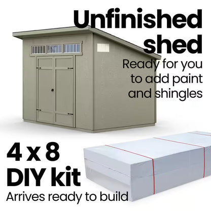 Do-It Yourself Olympia 10 Ft. X 7.5 Ft. Modern Lean-To Multi-Purpose Outdoor Wood Shed with Transom Windows (75 Sq. Ft.)
