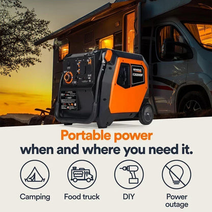 Generac iQ5200 DF 3900 Watt Electric Start Dual Fuel Inverter Generator